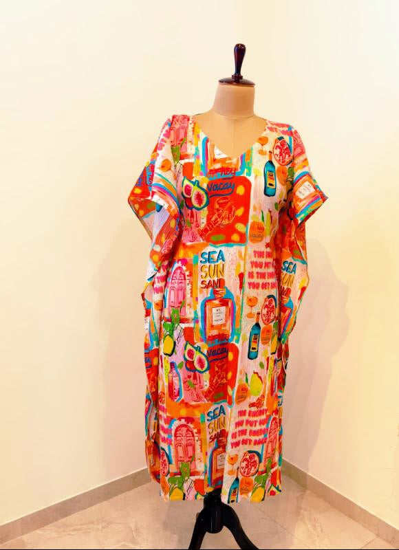 Vaccay wear Chiffon Kaftan Capsule Travel Effortless Dress 