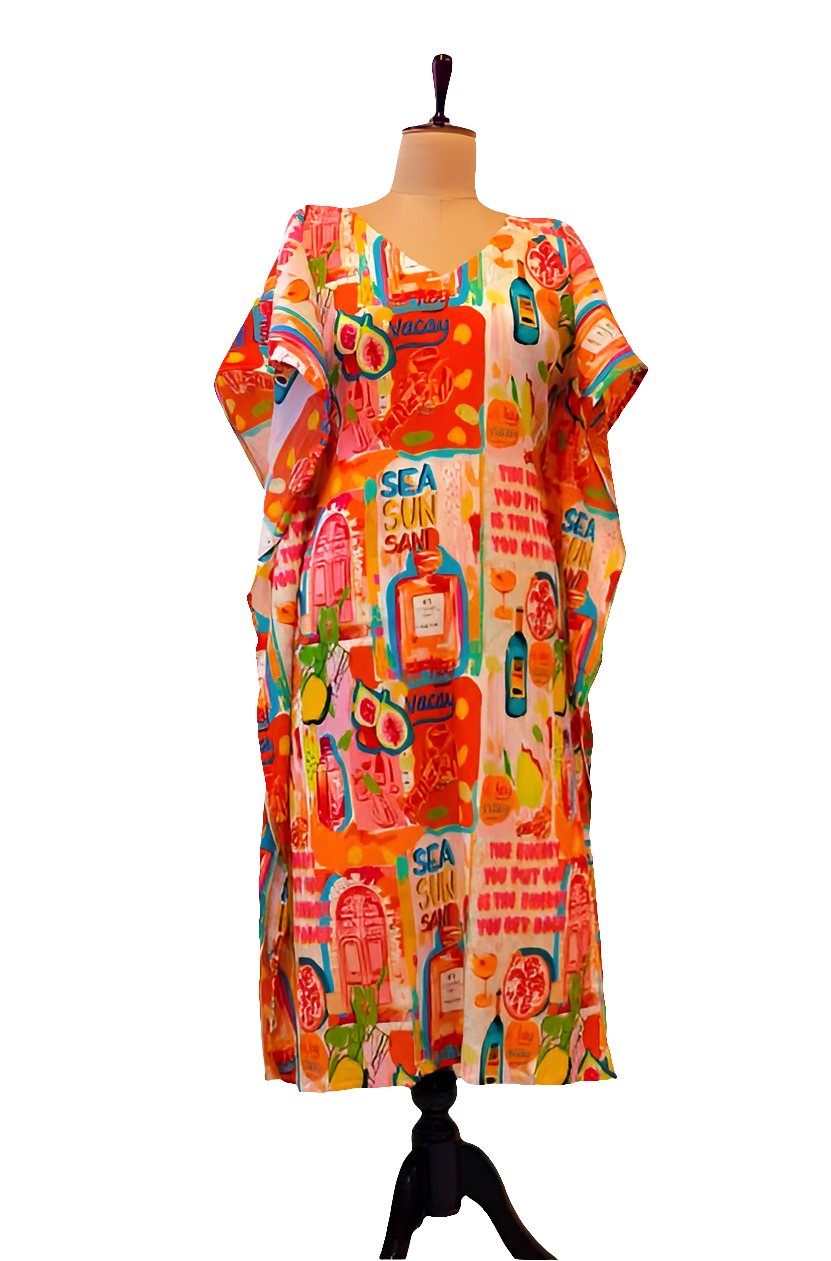 Vaccay wear Chiffon Kaftan Capsule Travel Effortless Dress 