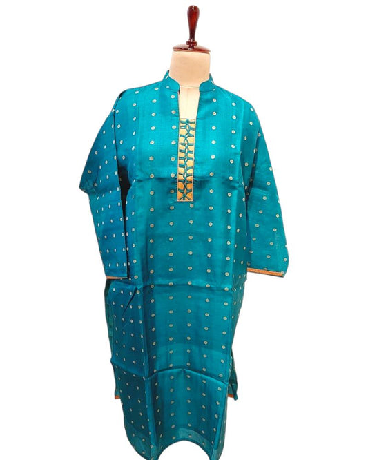 Ranga Chakra Vishuddha Turquoise Kurta