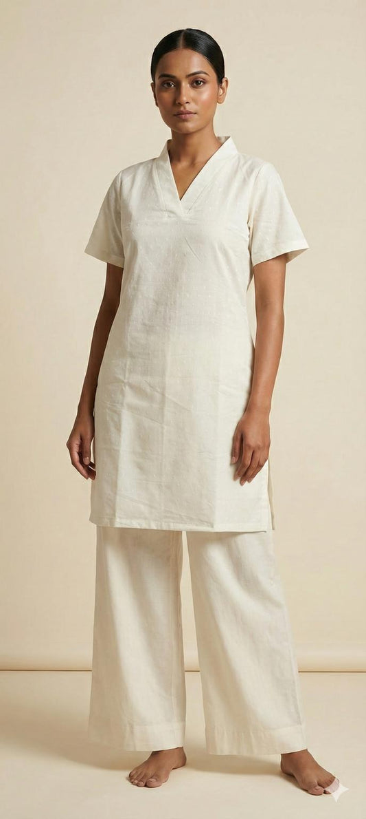 Bestselling Relaxed Fit Cotton Coord Set for Women | Minimalist Wide-Leg Tunic & Palazzo Set | Summer Ready Two-Piece

