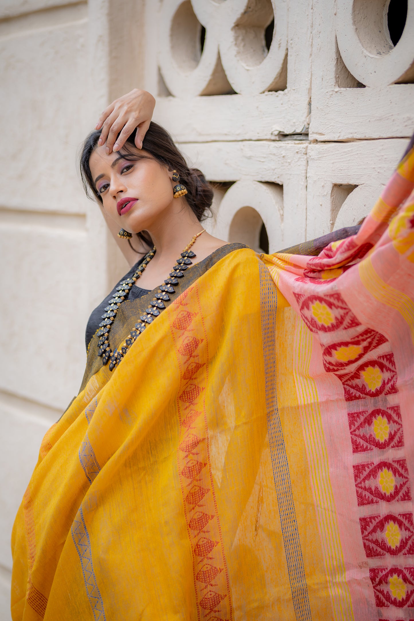 Matka silk Jamdani saree