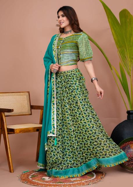 pastel green Lehenga