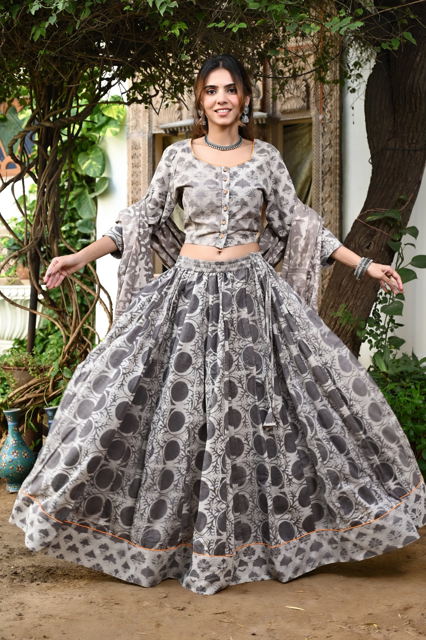 Wabi Sabi Mul cotton Lehenga set