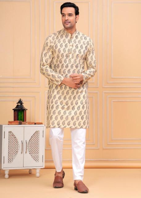 Beige Mens Kurta, Long Cotton Kurta, Paisley Print kurta, Mens Festive Wear, Ethnic Mens Wear, Ranga Chakra Mens Wear, Navratra kurtas, Mens kurta Pajama, Designer kurta for men, kurta for men, Cotton Mens kurta. Stylish kirta for me, Fish cut Kurta for Mens, Straight kurta for mens, Indigo striped Cotton Kurta