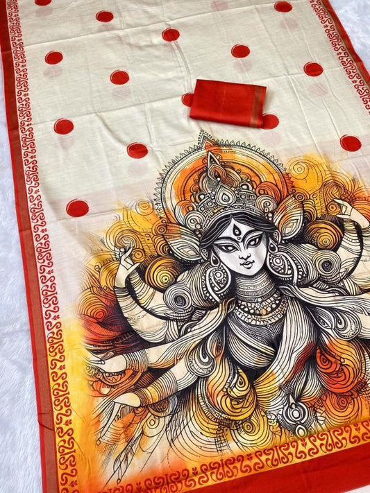 Durga doodle Concept Saree