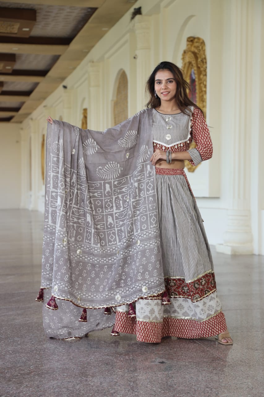 Desert Dune Mul Cotton Lehenga Set