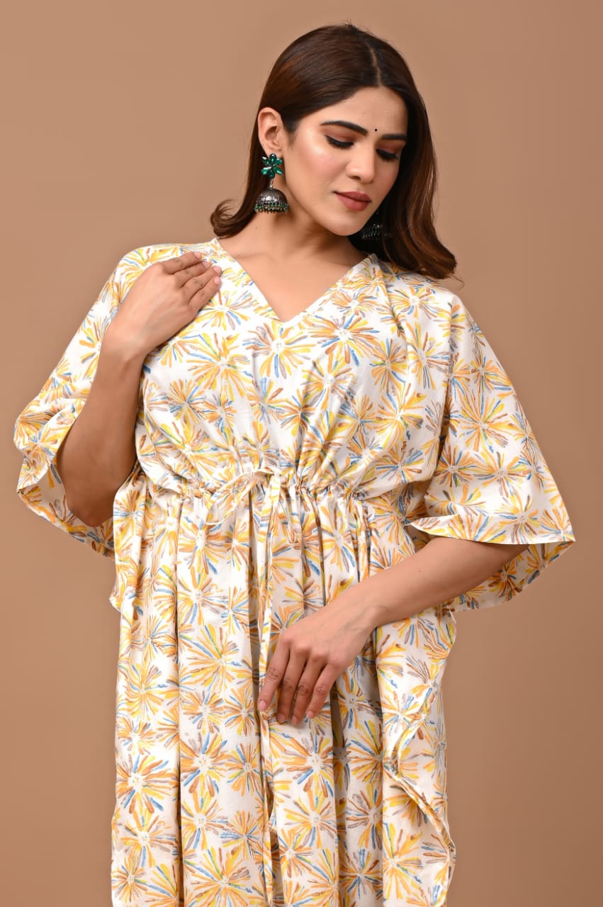 Pastel Mul Mul Cotton Kaftan