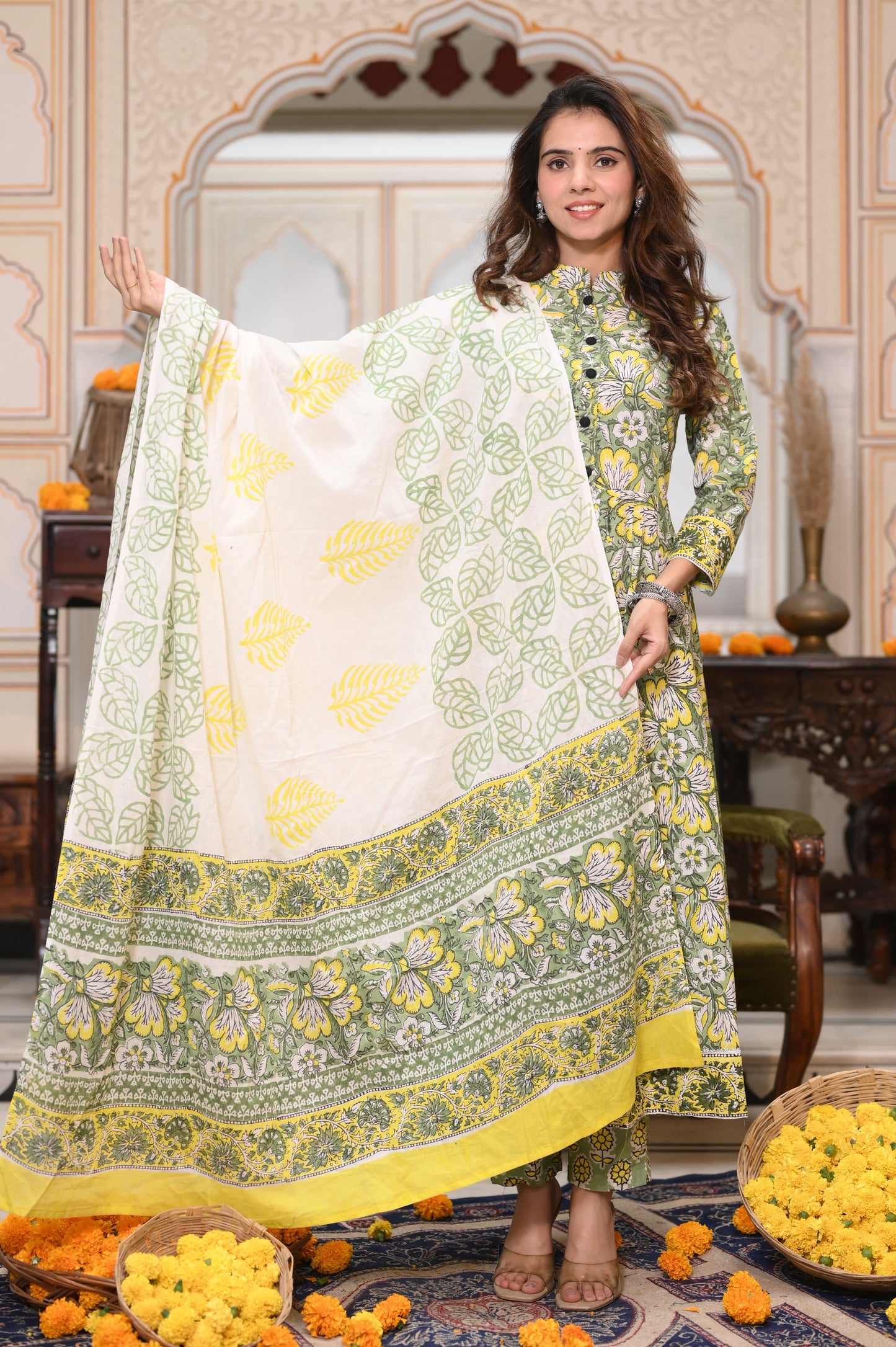 Floral Mul Cotton Anarkali Suits