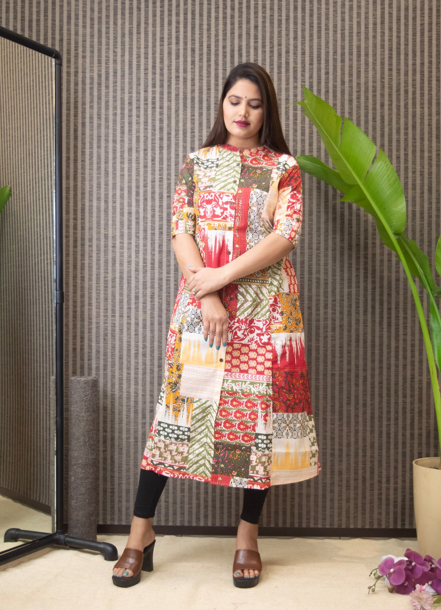 Fusion Patchwork Cotton Kurta