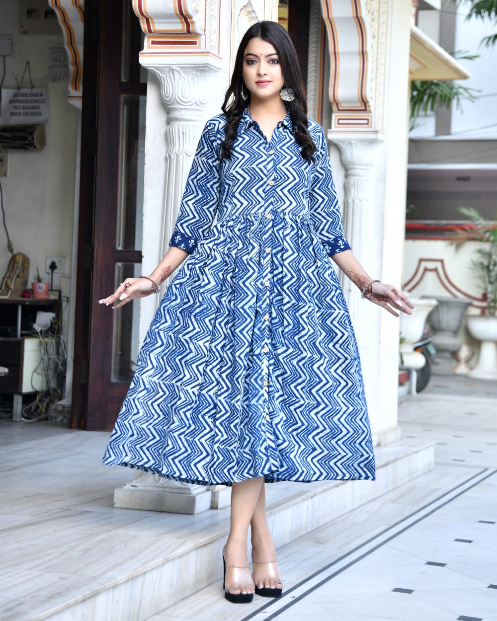 Summer Indigo Mul Cotton Dress