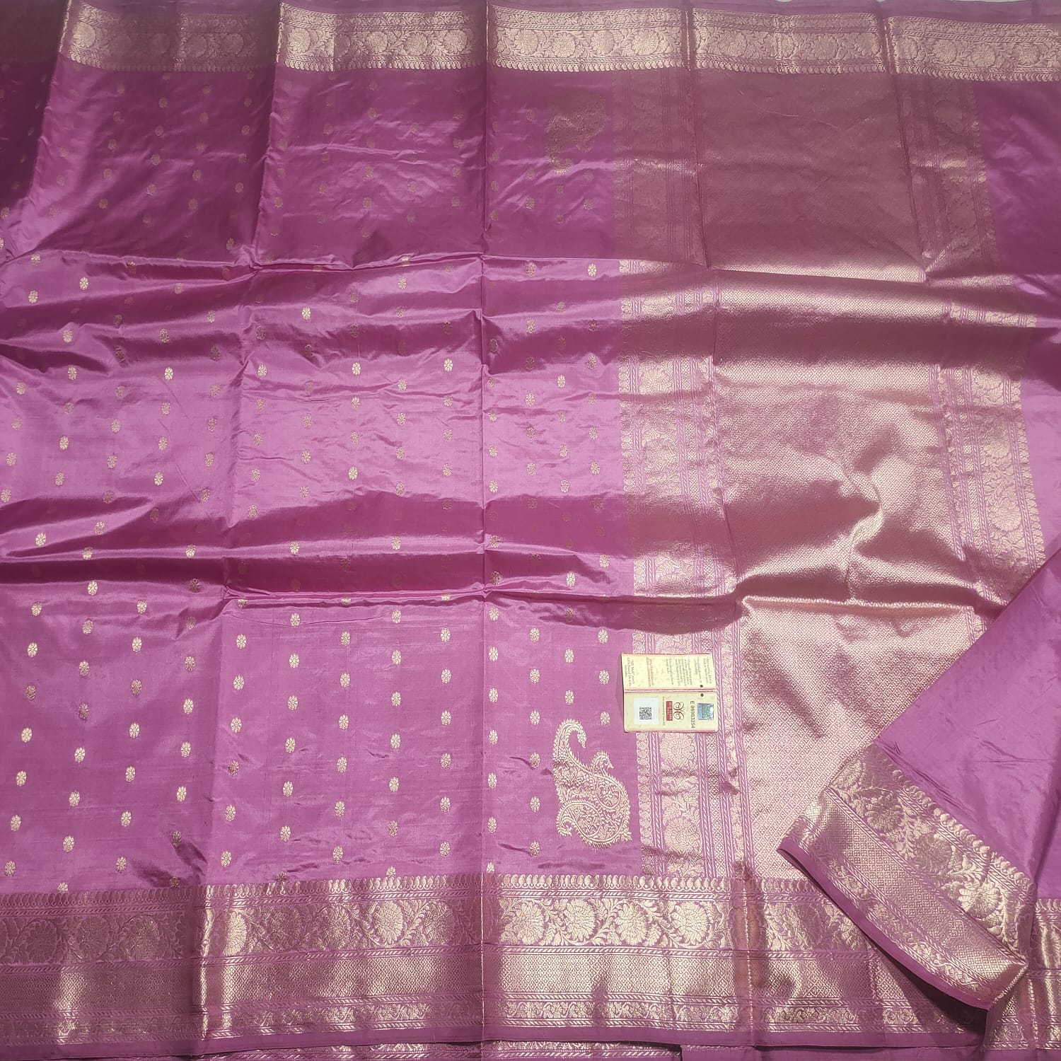 Dark pink katan Silk saree