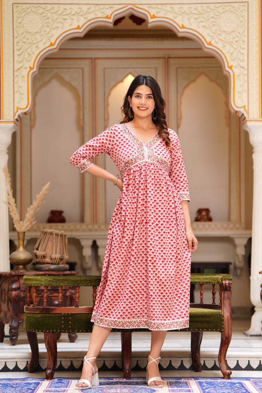 Genda phool Mul Cotton Dress