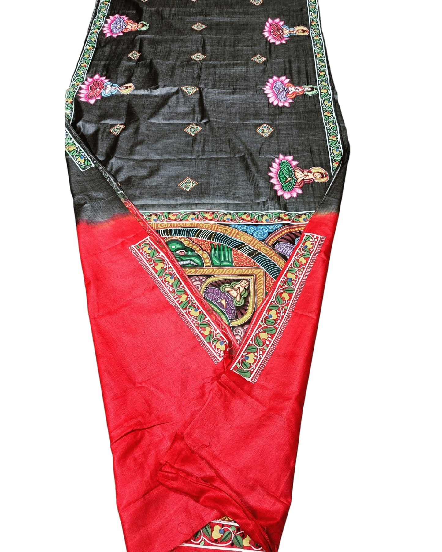 Pattachitra Buddha Handpainted Silk sarees