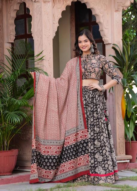 Navratri Mul Cotton matte Shade Comfort Fit Lehenga Set