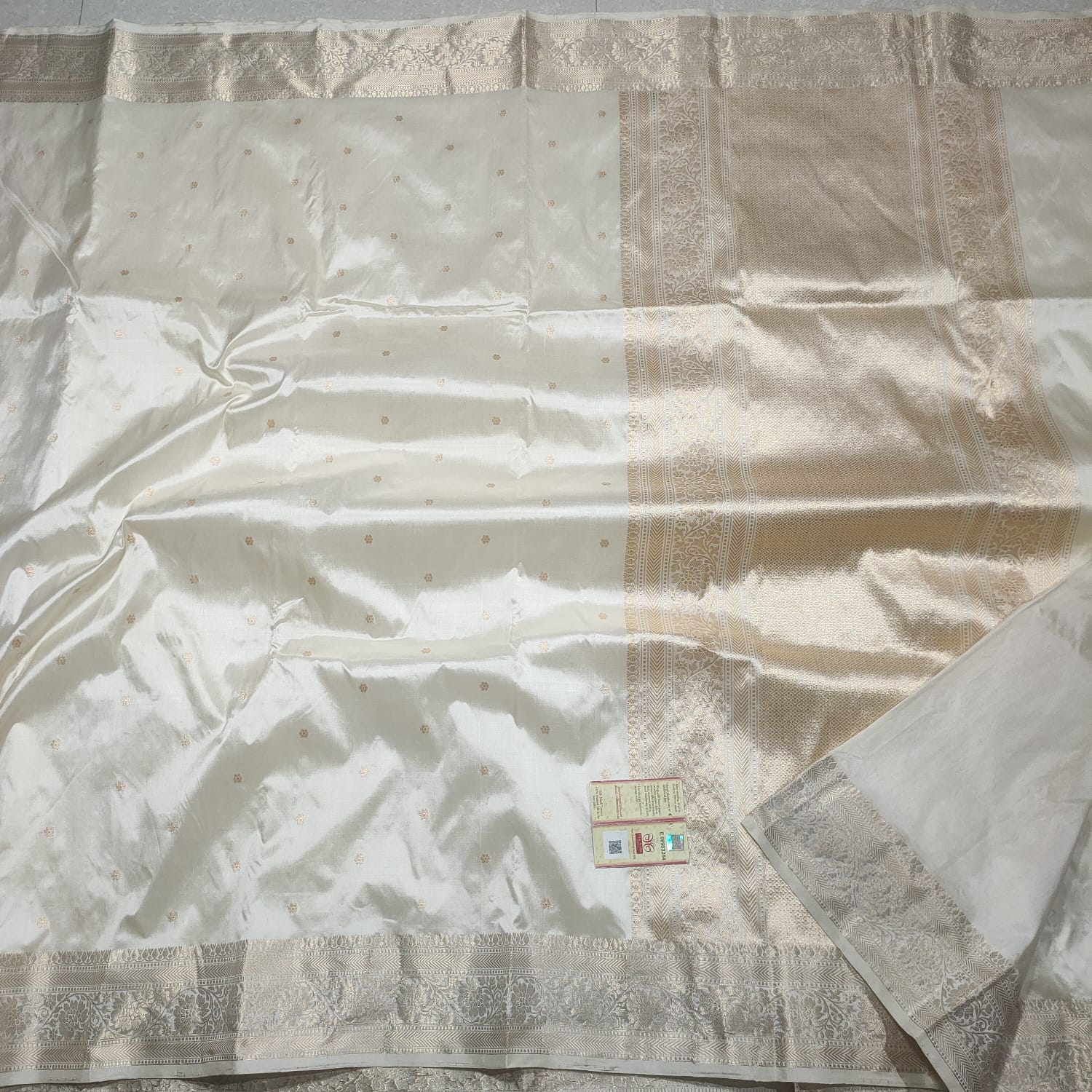 Ivory katan Silk saree