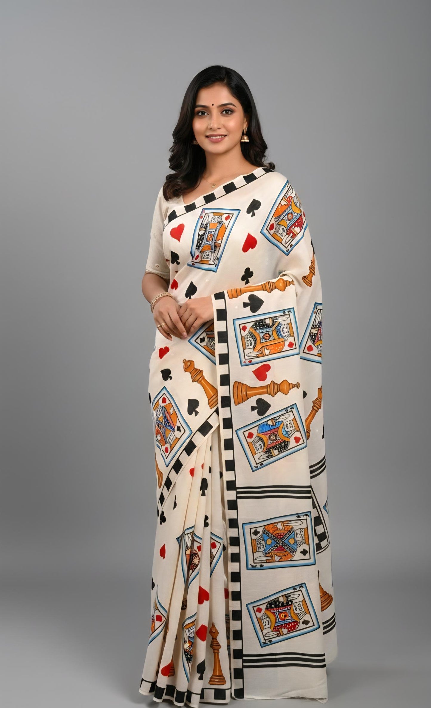 Playing Cards Concept Saree