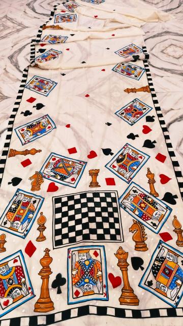 Playing Cards Concept Saree