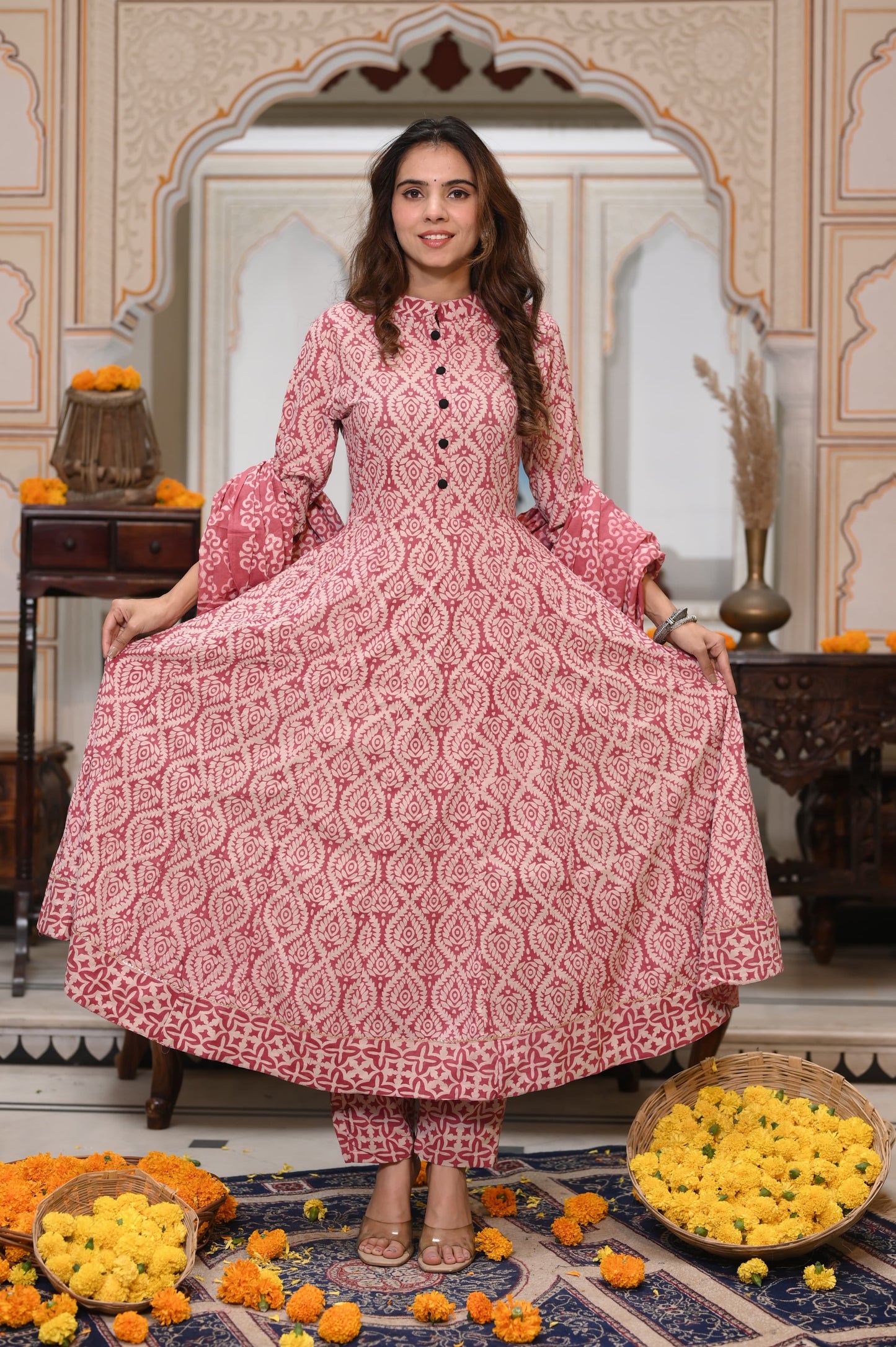 Pastel Mul Cotton Anarkali Suits