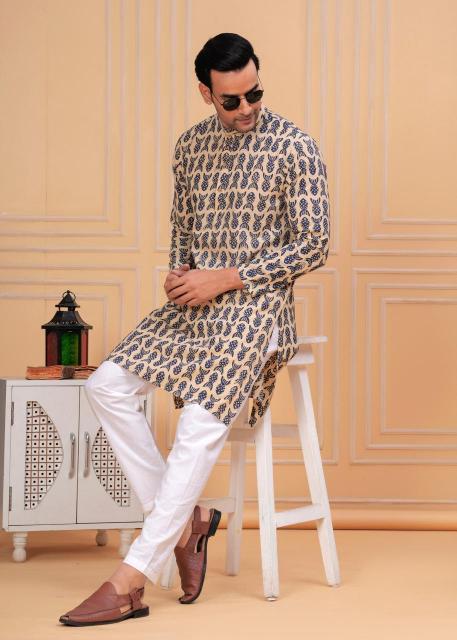 Pichwai Mens kurta, pichwai painting kurta for men, pichwai kurta for men