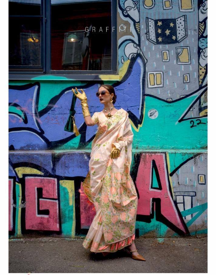 Pastel Handwoven silk saree