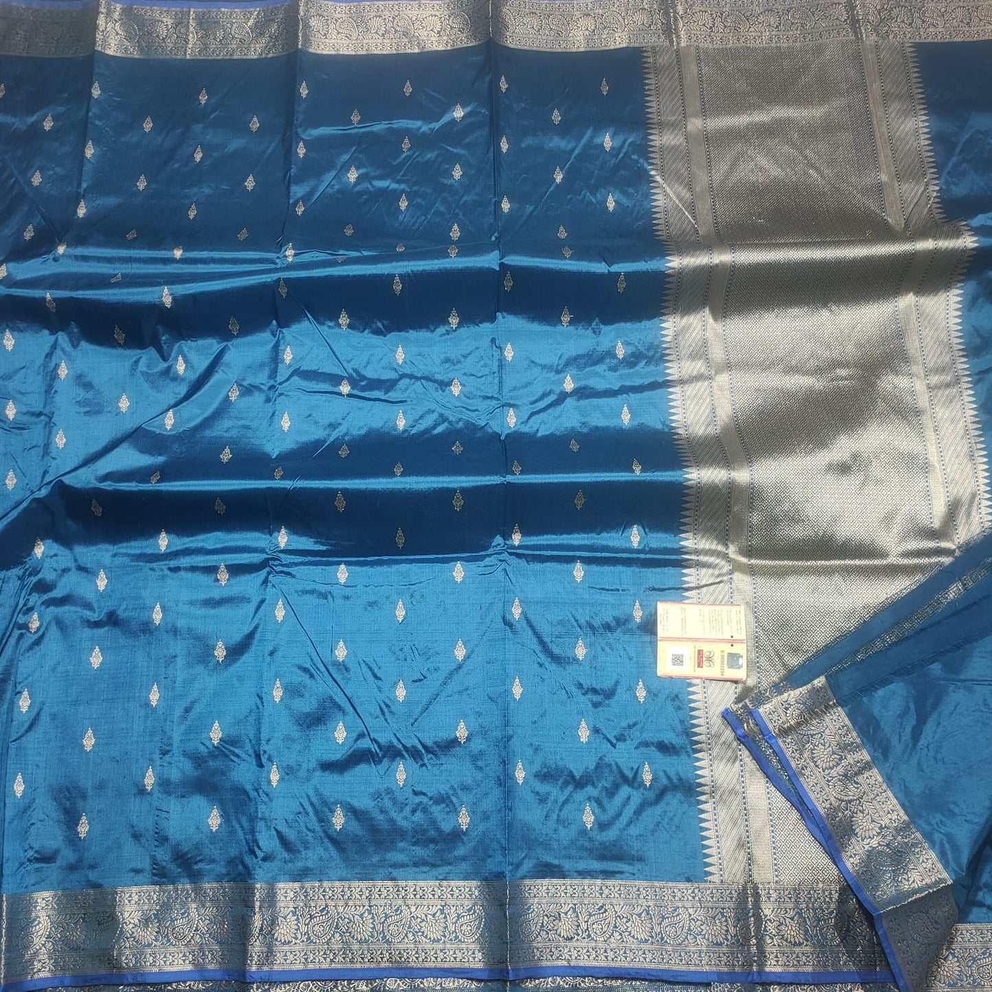 Sky blue katan Silk saree