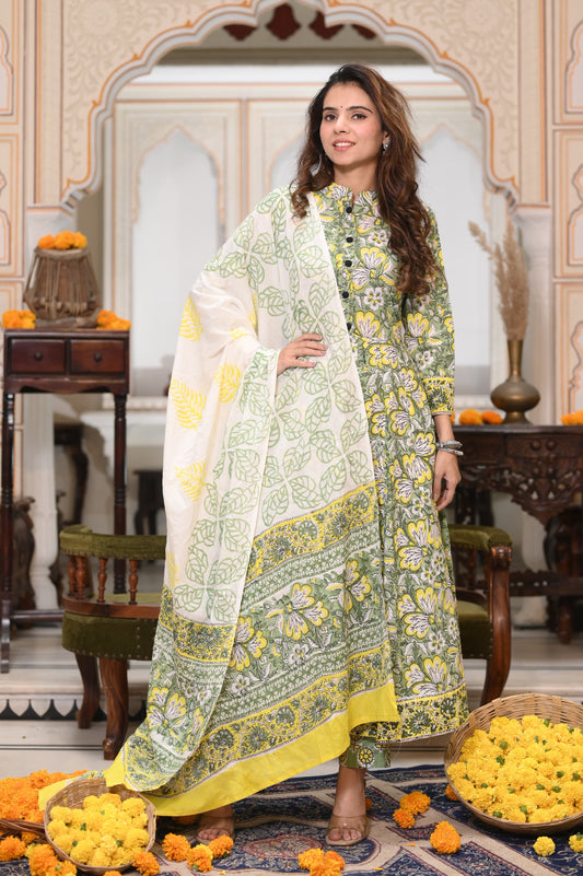 Floral Mul Cotton Anarkali Suits