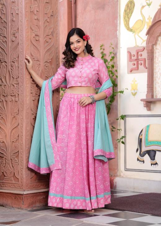 Navratri Mul Cotton Candy Comfort Fit Lehenga Set