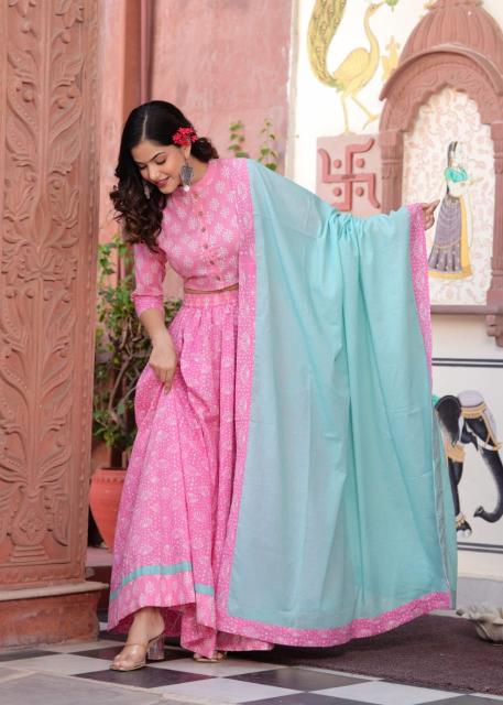 Navratri Mul Cotton Candy Comfort Fit Lehenga Set