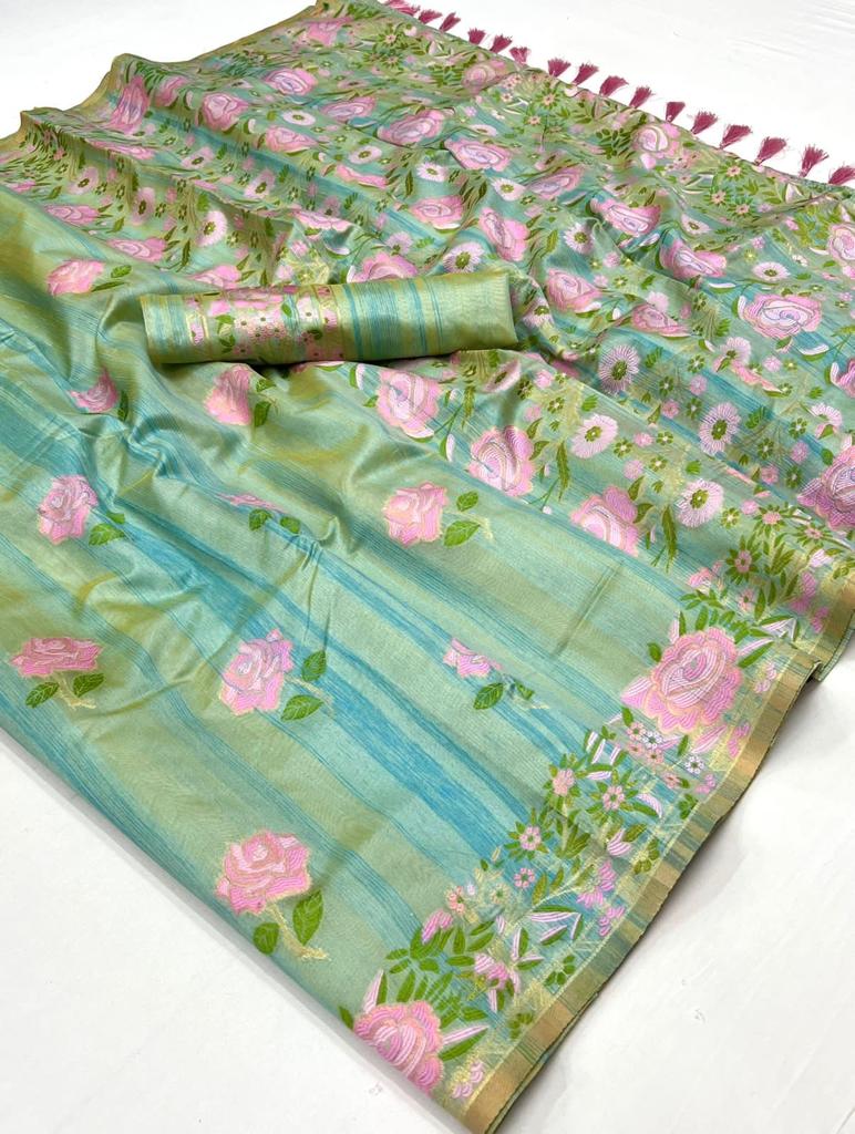 Pastel Handwoven silk saree