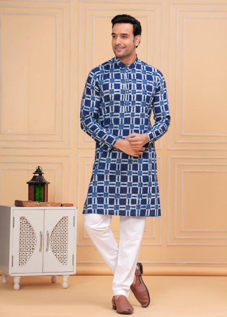 Indigo Box Print Cotton Long kurta, Box design kurta, Indigo Mens kurta, Men's long Kurta, Cotton Kurta, Festive Special kurta, Ethnic Mens Fashion, Designer Cotton kurta, Mens Ethnic Wear kurta, Mens kurta Pajama, Designer kurta for men, kurta for men, Cotton Mens kurta. Stylish kirta for me, Fish cut Kurta for Mens, Straight kurta for mens, Indigo striped Cotton Kurta