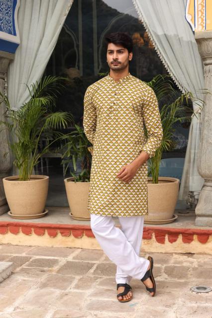 Abstract printed Cotton Kurta