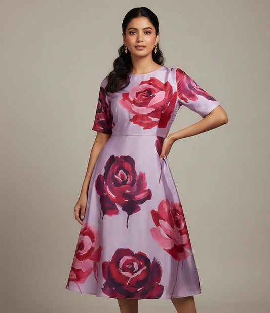 Abstract Roses Dress