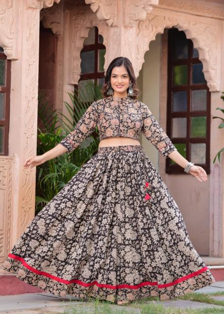 Navratri Mul Cotton matte Shade Comfort Fit Lehenga Set