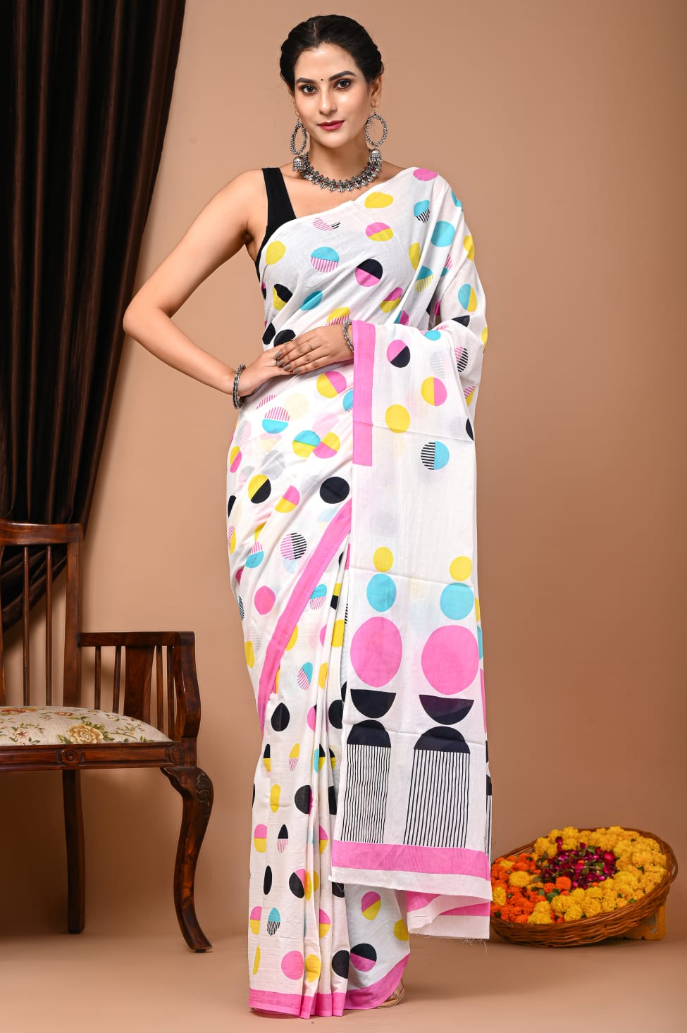 Quirky Mul Mul Cotton saree