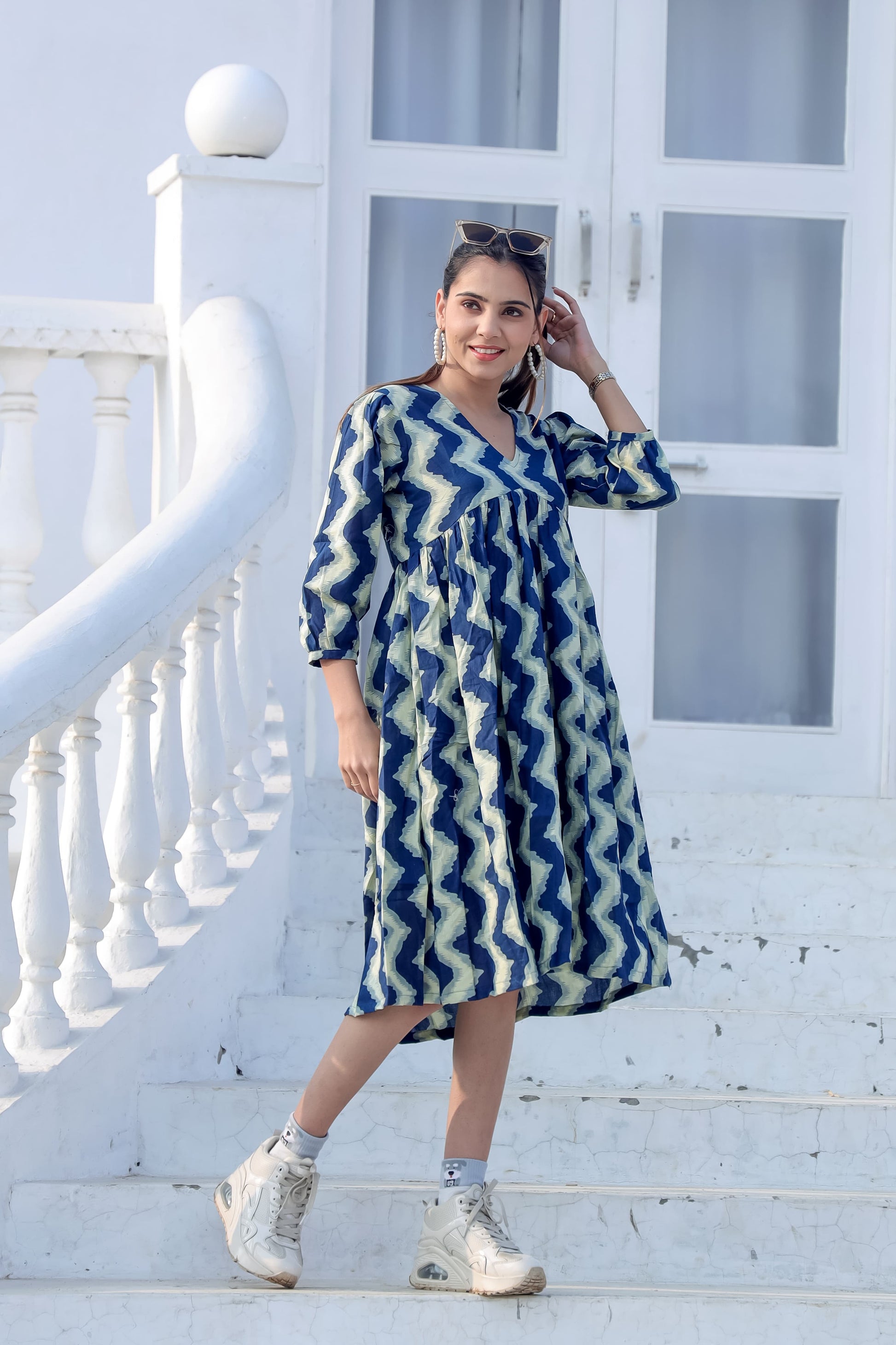 Zig Zag Cotton Dress