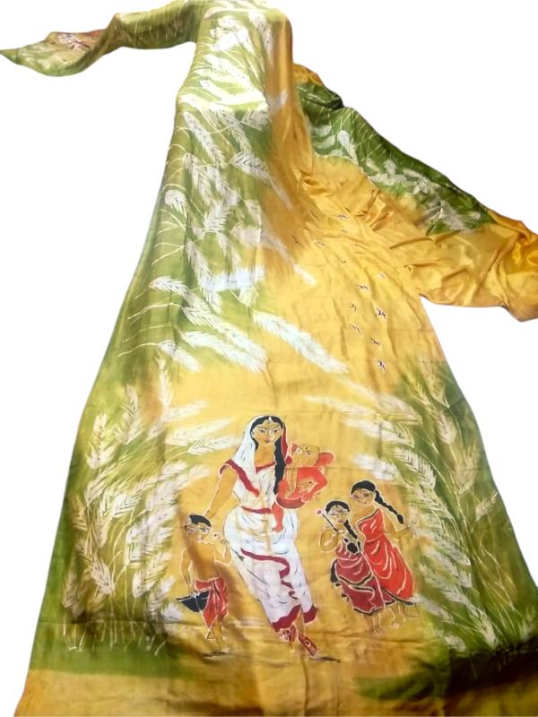 Durga Batik Mulberry Silk saree