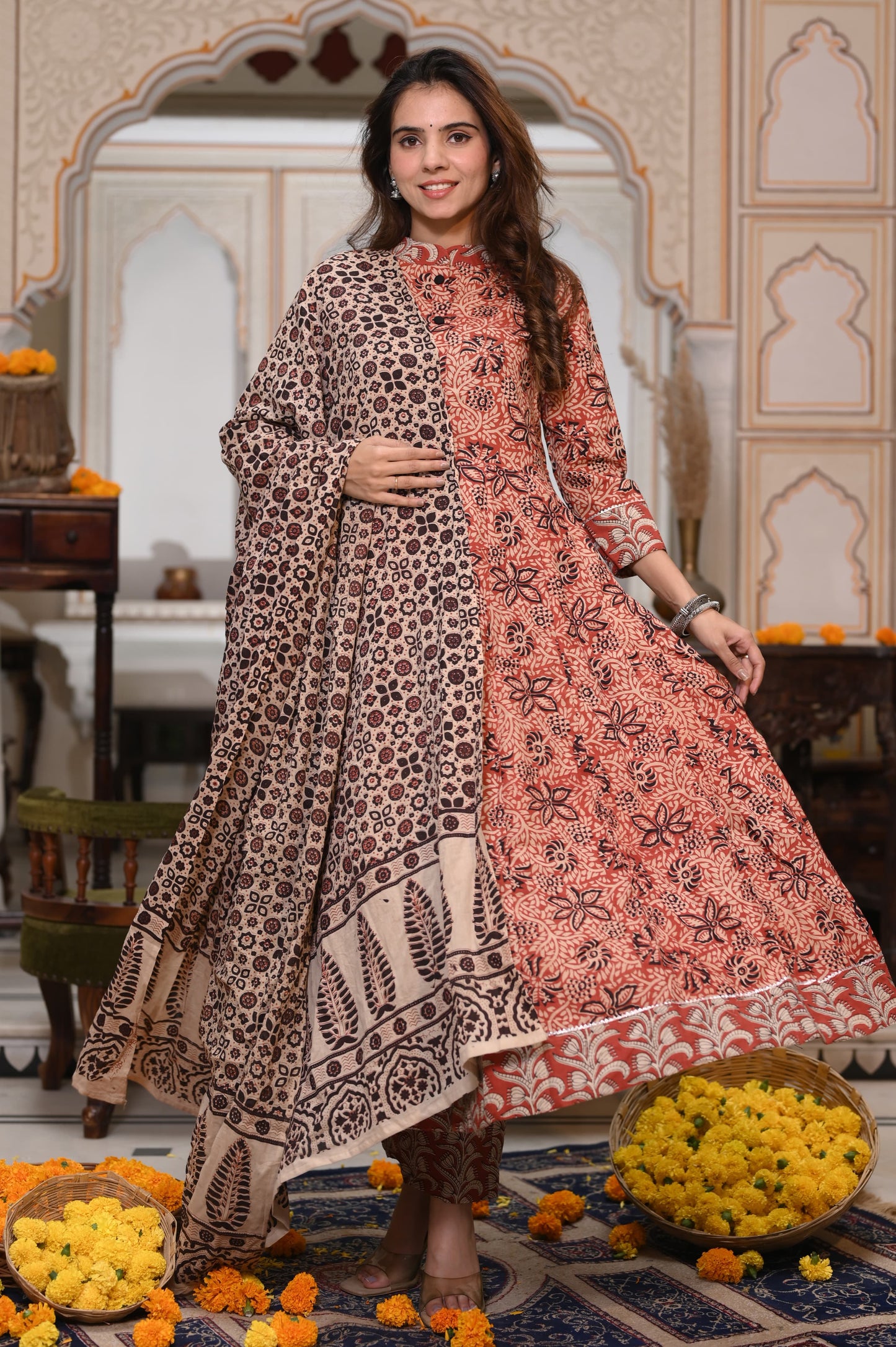 Pastel Mul Cotton Anarkali Suits