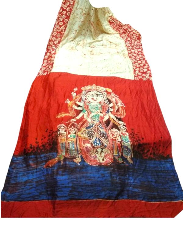 Durga Batik Mulberry Silk saree