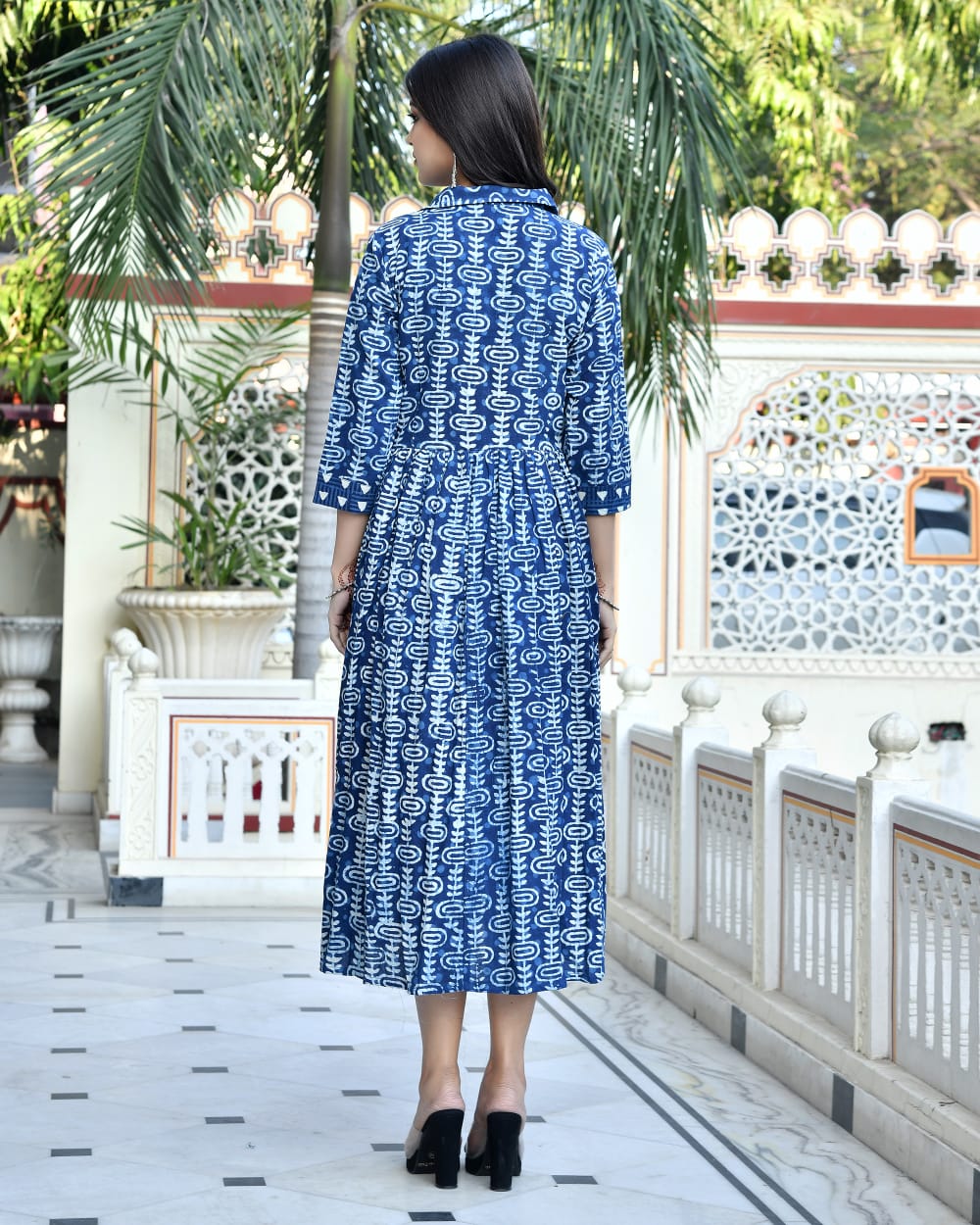 Summer Indigo Mul Cotton Dress