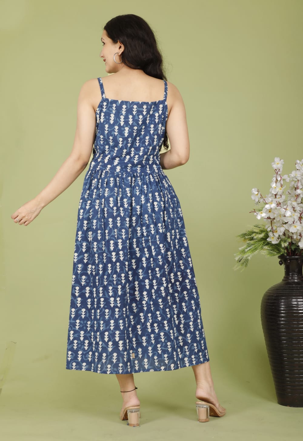 Indigo Fit Flare dress