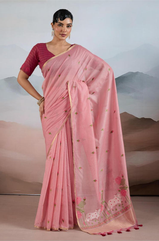 Peach Pichwai Saree