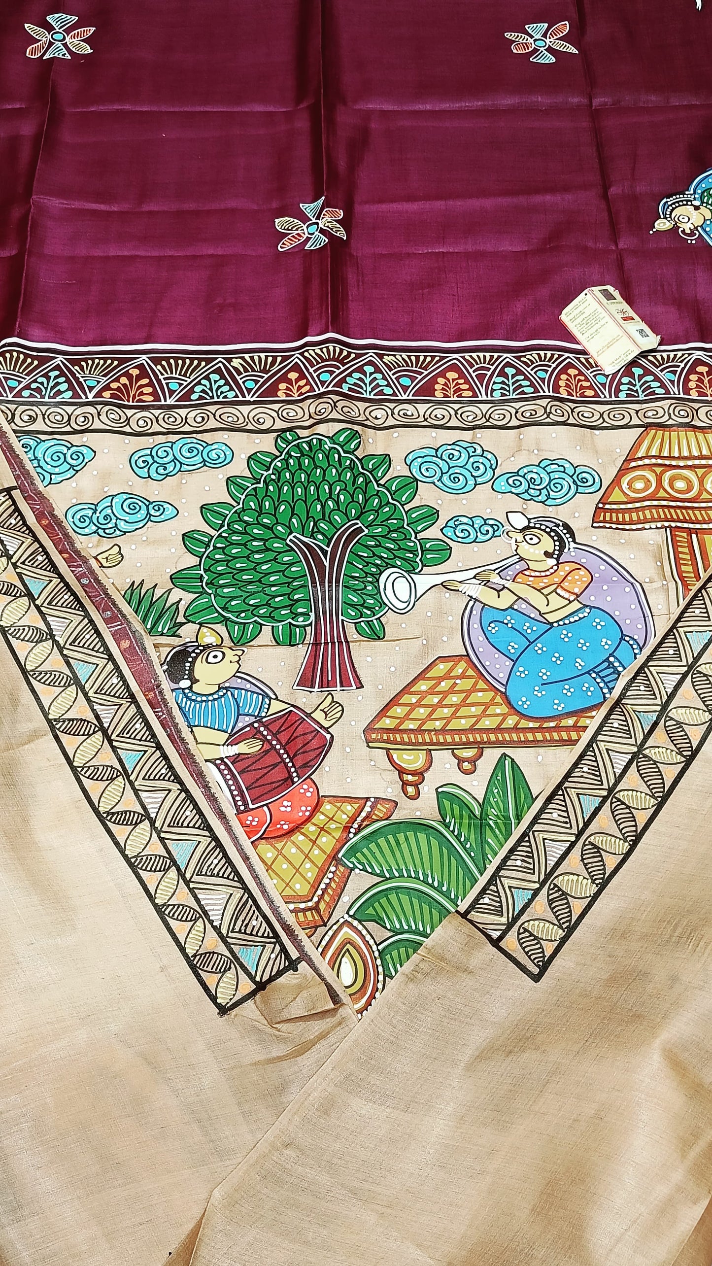 Phad Painting Bishnupuri Silk Saree