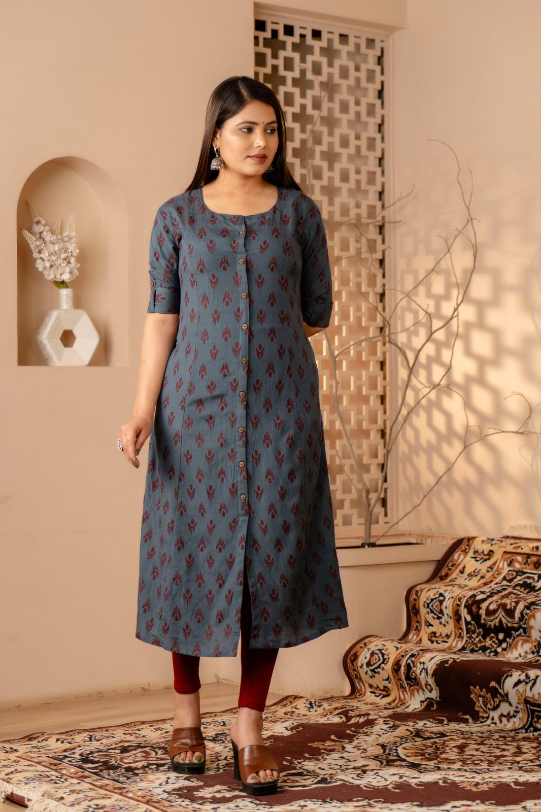 Midnight blue Cotton Kurta