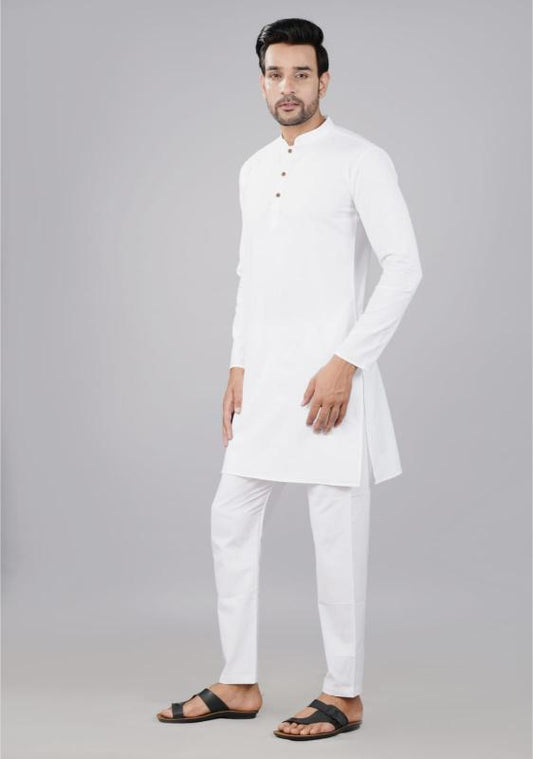 White Pure Cotton Kurta