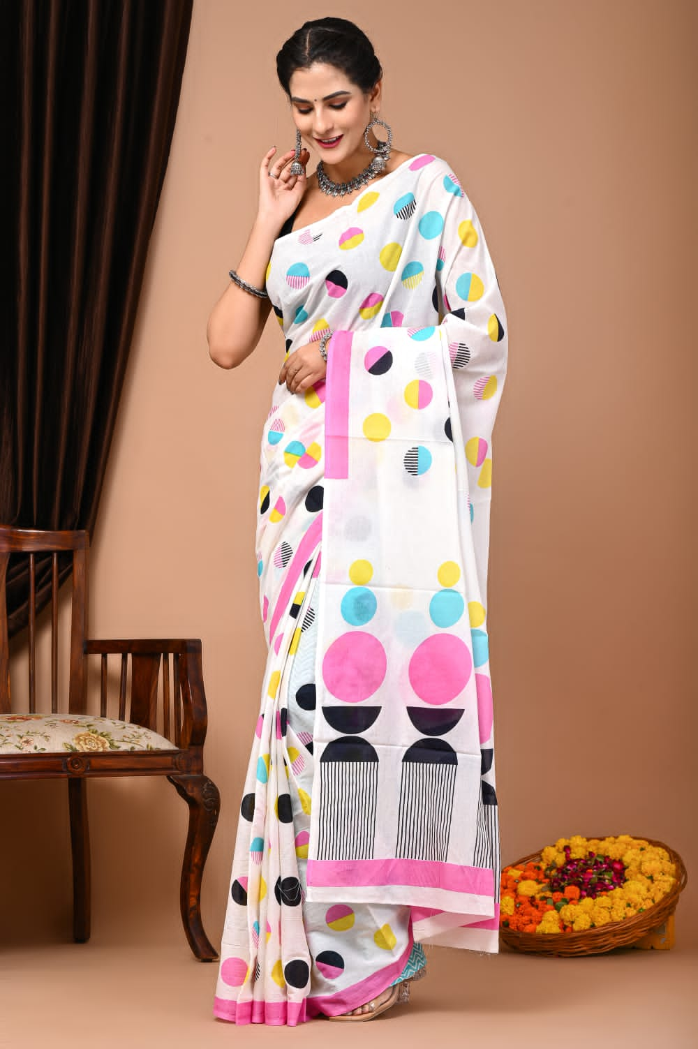 Quirky Mul Mul Cotton saree