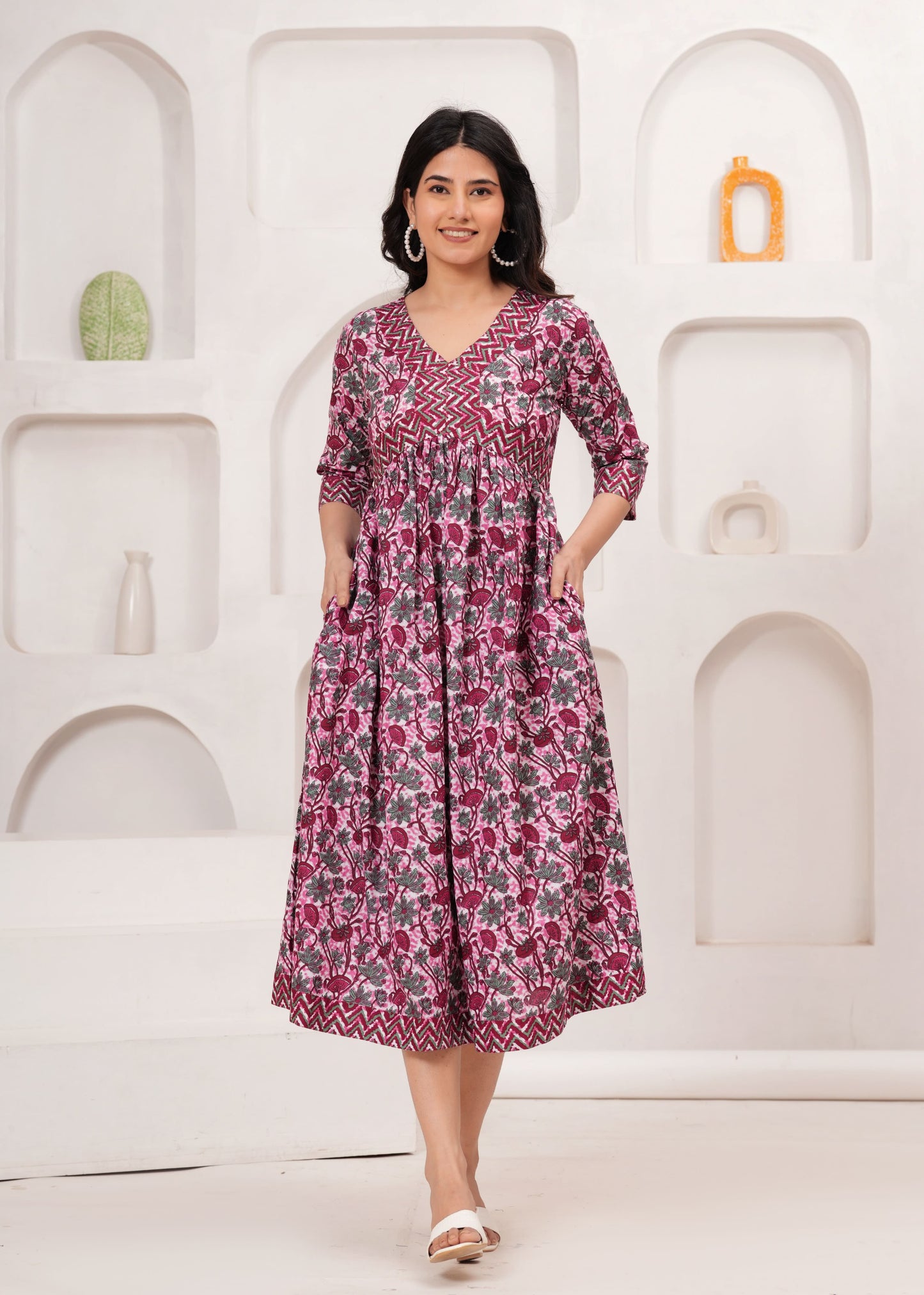 Mauve Mul Mul Cotton Dress