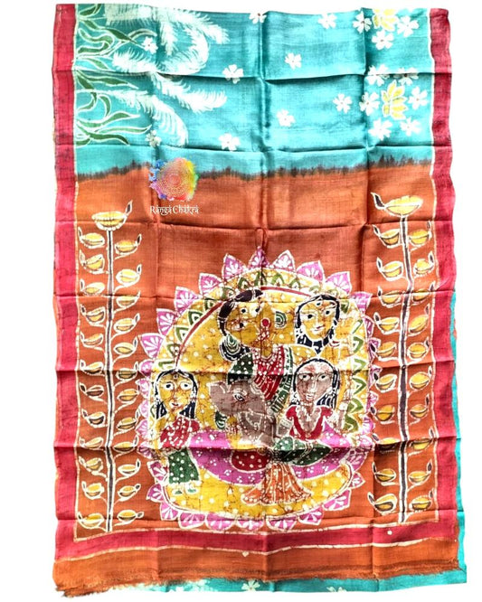 Hand Batik Silk sarees, Durga Batik Painted Saree, Hand painted Saree, Batik Painting saree, Durga Puja Saree, Handpainted Saree, sea green durga pujo saree ,Handpainted Batik saree, Kash Phool saree, Kaash phool saree, Batik sarees, Ranga Chakra Batik silk saree, Durga Saree, Durga Puja Painted saree, ,