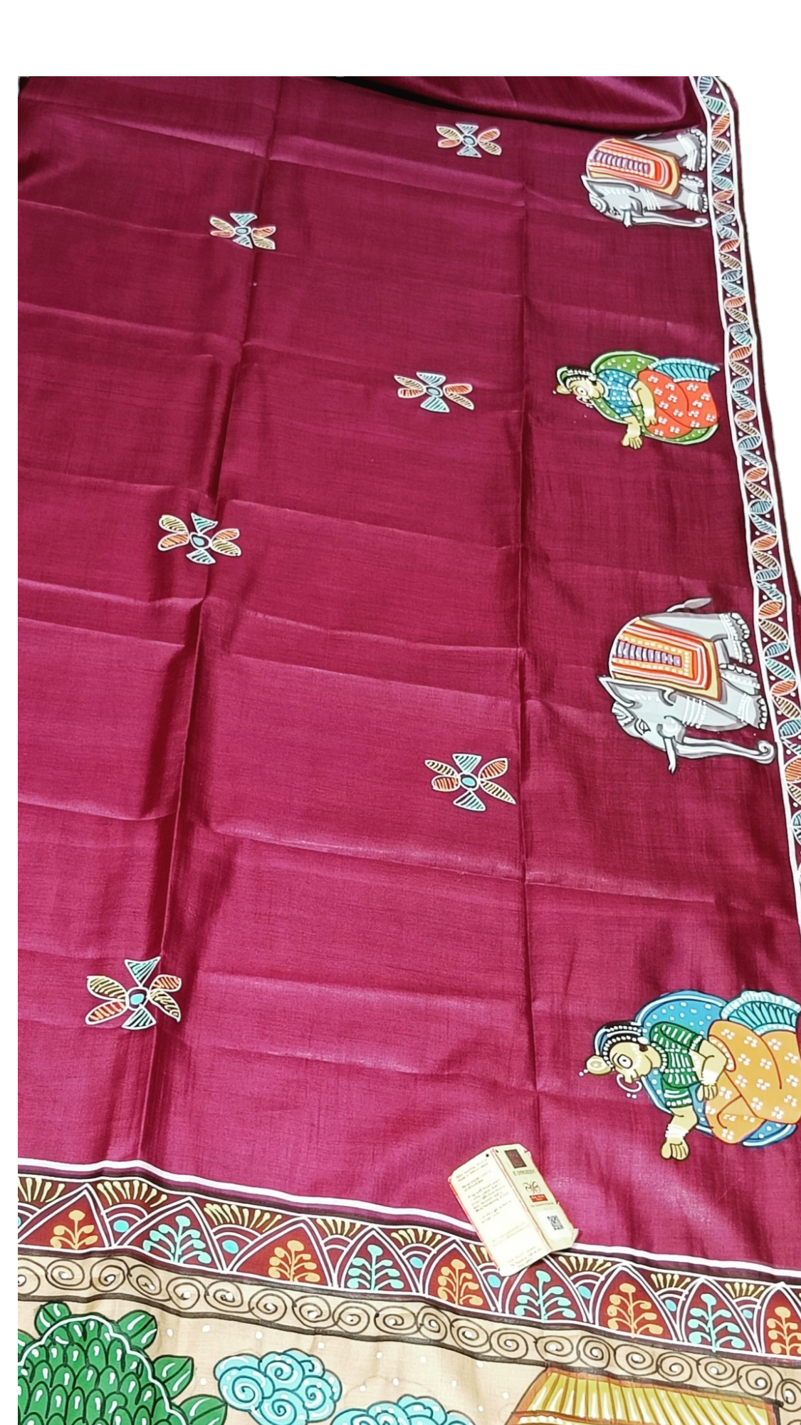 Phad Painting Bishnupuri Silk Saree