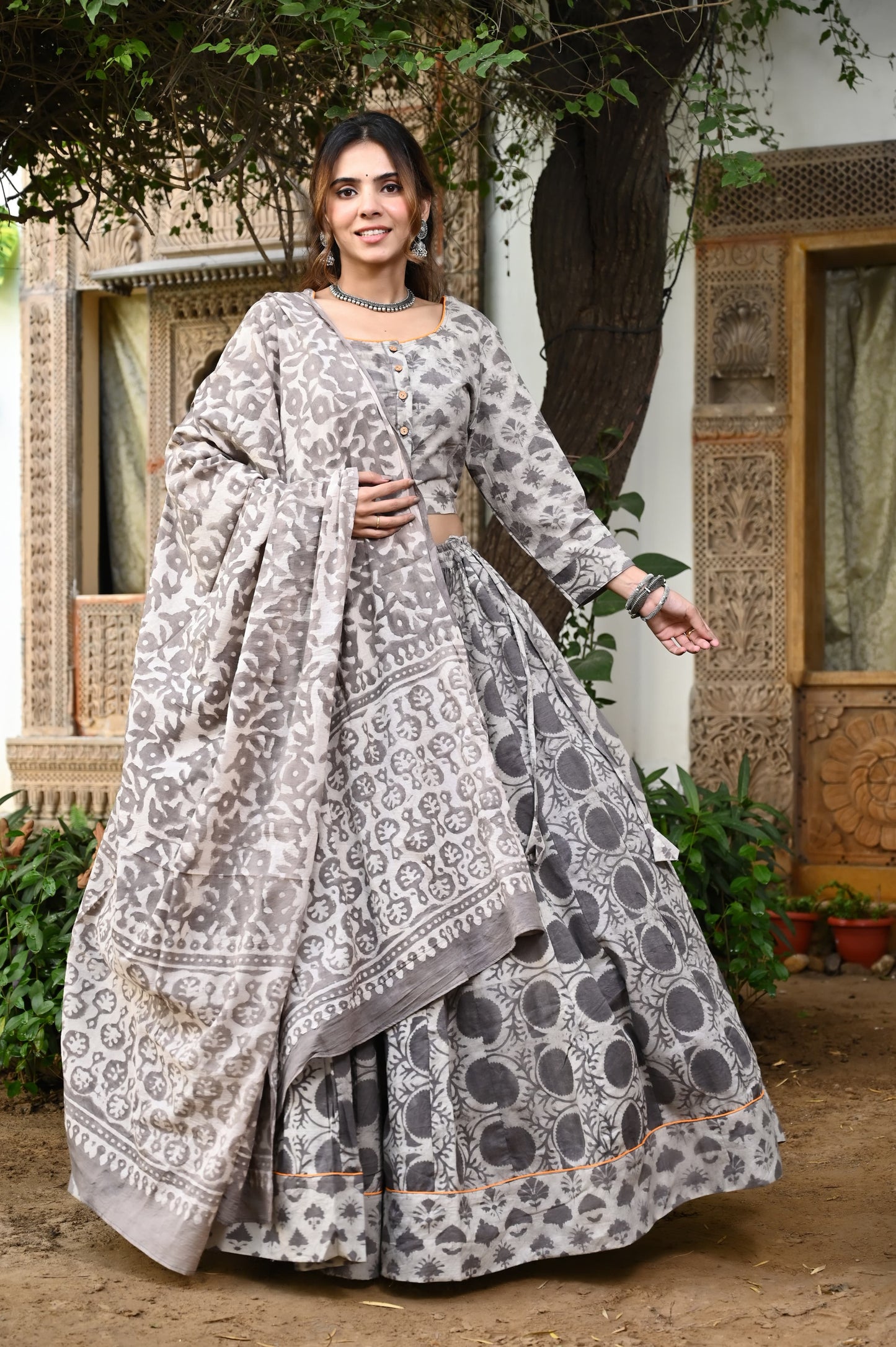 Wabi Sabi Mul cotton Lehenga set