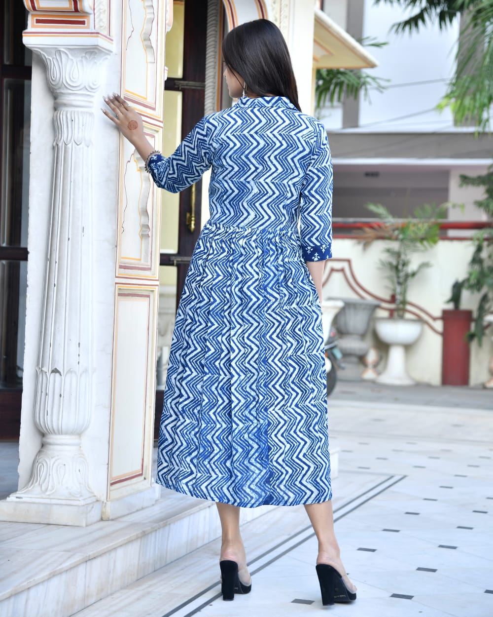 Summer Indigo Mul Cotton Dress